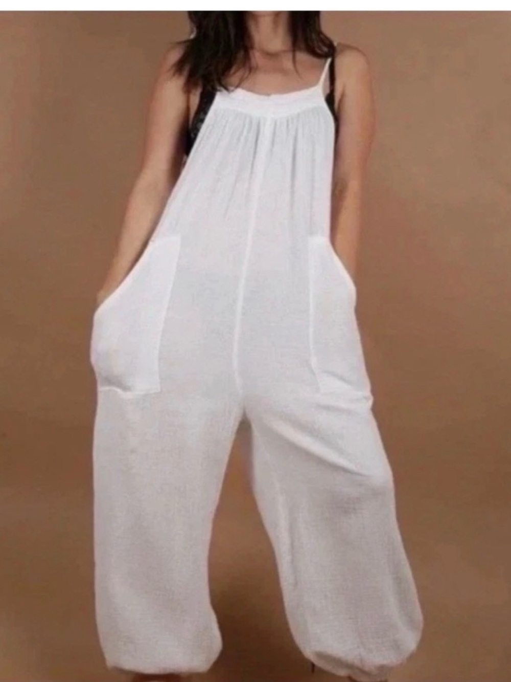 Anthropologie Saturday Sunday Abbi Cotton Gauze Jumpsuit White Small